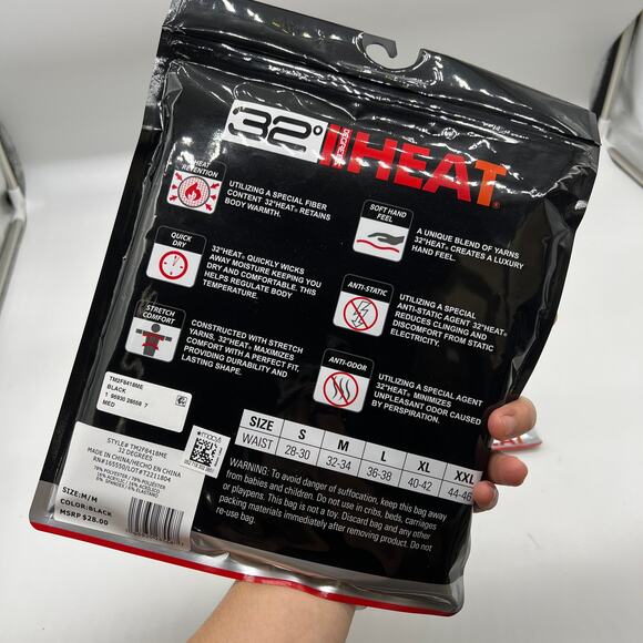 Mens 32 Degrees 3 Packs Heat Plus Leggings Extra Warm Black Size Medium - Picture 3 of 5